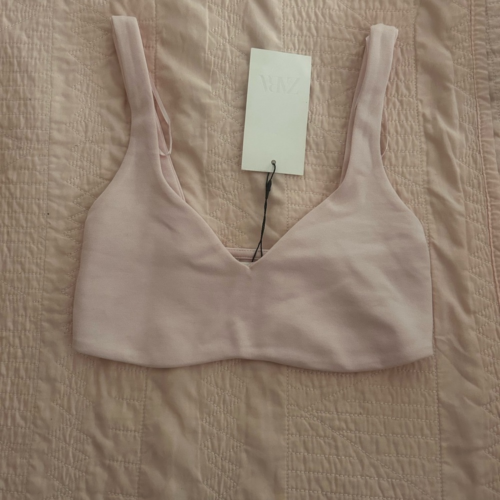 Zara Pink Seamless Bralette with Wide Straps